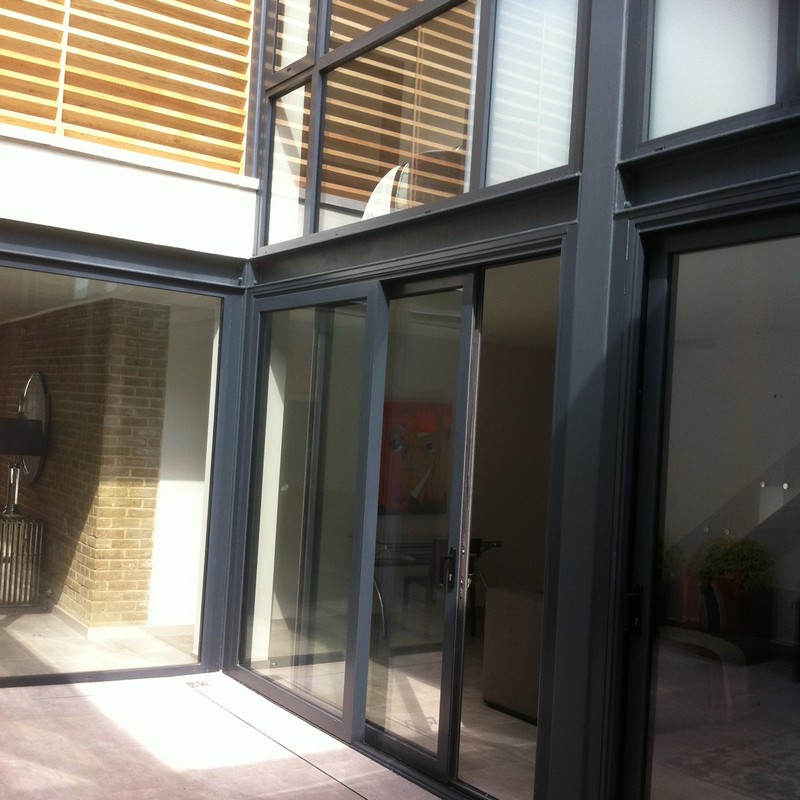 Anthracite aluminium sliding patio doors fitted in Amersham